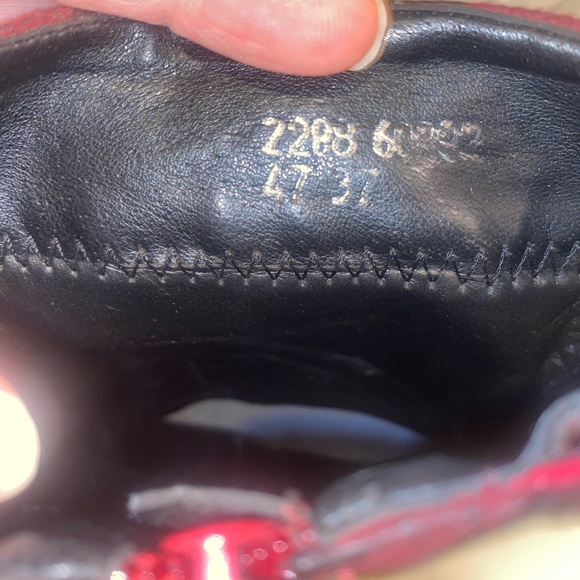 Women Vintage boots heels booties 80s Red tiger stripe suede bootie punk espo 37 - Picture 10 of 14